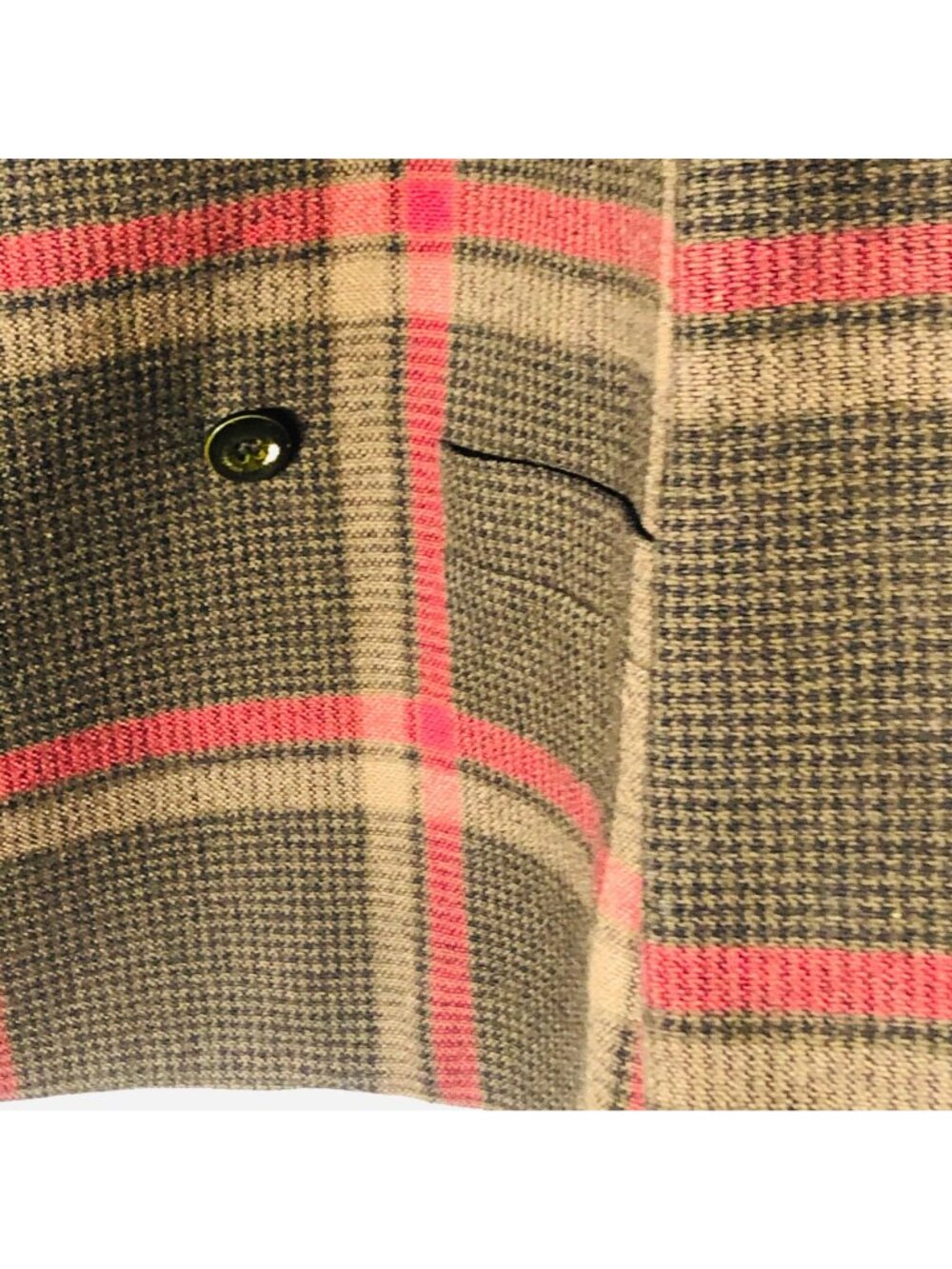 Sports Galore blazar plaid brown black pockets button wool medium bust 18" READ - Picture 8 of 12
